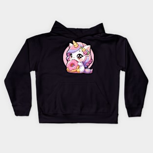 Unicorn donut Kids Hoodie